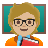🧑🏼‍🏫 Personnel Enseignant : Peau Moyennement Claire Emoji par Google