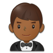 🤵🏾‍♂️ Man in Tuxedo: Medium-Dark Skin Tone, Emoji by Samsung