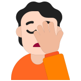🤦🏻 Person Facepalming: Light Skin Tone, Emoji by Microsoft