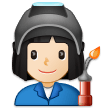 👩🏻‍🏭 Fabrikarbeiterin: Helle Hautfarbe Emoji von Samsung