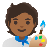🧑🏾‍🎨 Künstler(in): Mitteldunkle Hautfarbe Emoji von Google
