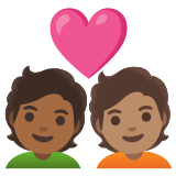🧑🏾‍❤️‍🧑🏽 Couple with Heart: Person, Person, Medium-Dark Skin Tone, Medium Skin Tone, Emoji by Google