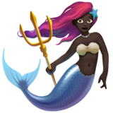 🧜🏿‍♀️ Mermaid: Dark Skin Tone, Emoji by Apple