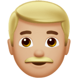 👨🏼 Homme : Peau Moyennement Claire Emoji par Apple