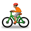 🚴🏽 Cycliste : Peau Légèrement Mate Emoji par Samsung