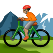 🚵🏽 Person Mountain Biking: Medium Skin Tone, Emoji by Samsung