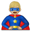 🦸🏼‍♂️ Man Superhero: Medium-Light Skin Tone, Emoji by Samsung