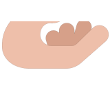 🫴🏼 Palm Up Hand: Medium-Light Skin Tone, Emoji by Microsoft