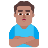 🙎🏽‍♂️ Schmollender Mann: Mittlere Hautfarbe Emoji von Microsoft
