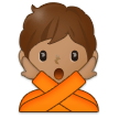 🙅🏽 Personne Faisant Un Geste D’interdiction : Peau Légèrement Mate Emoji par Samsung