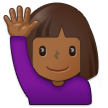 🙋🏾‍♀️ Frau Mit Erhobenem Arm: Mitteldunkle Hautfarbe Emoji von Samsung