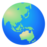 🌏 Азия и Австралия на Земном Шаре, смайлик от Google