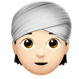 👳🏻 Person Mit Turban: Helle Hautfarbe Emoji von Apple