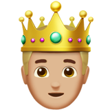 🤴🏼 Prince: Medium-Light Skin Tone, Emoji by Apple