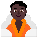 🧖🏿 Person in Steamy Room: Dark Skin Tone, Emoji by Microsoft