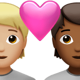 🧑🏼‍❤️‍🧑🏾 Couple with Heart: Person, Person, Medium-Light Skin Tone, Medium-Dark Skin Tone, Emoji by Apple