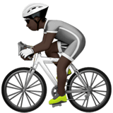 🚴🏿 Person Biking: Dark Skin Tone, Emoji by Apple