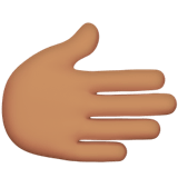 🫱🏽 Nach Rechts Weisende Hand: Mittlere Hautfarbe Emoji von Apple