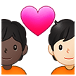 🧑🏿‍❤️‍🧑🏻 Couple with Heart: Person, Person, Dark Skin Tone, Light Skin Tone, Emoji by Samsung