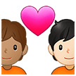 🧑🏽‍❤️‍🧑🏻 Couple with Heart: Person, Person, Medium Skin Tone, Light Skin Tone, Emoji by Samsung