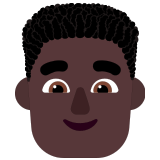 👨🏿‍🦱 Mann: Dunkle Hautfarbe, Lockiges Haar Emoji von Microsoft