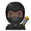 🥷🏿 Ninja: Dark Skin Tone, Emoji by Samsung