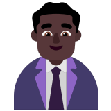 👨🏿‍💼 Büroangestellter: Dunkle Hautfarbe Emoji von Microsoft