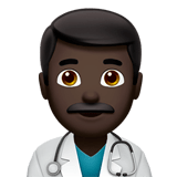 👨🏿‍⚕️ Arzt: Dunkle Hautfarbe Emoji von Apple