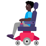 👨🏿‍🦼 Mann in Elektrischem Rollstuhl: Dunkle Hautfarbe Emoji von Microsoft