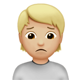 🙍🏼 Missmutige Person: Mittelhelle Hautfarbe Emoji von Apple