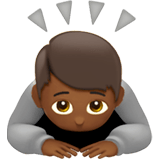 🙇🏾 Person Bowing: Medium-Dark Skin Tone, Emoji by Apple