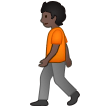 🚶🏿 Person Walking: Dark Skin Tone, Emoji by Samsung