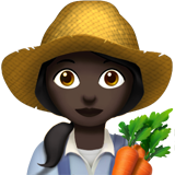 👩🏿‍🌾 Woman Farmer: Dark Skin Tone, Emoji by Apple