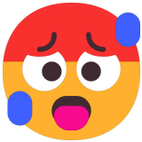 🥵 Visage Rouge Et Chaud Emoji par Microsoft