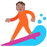 🏄🏽 Серфинг: Средний Тон Кожи, смайлик от Microsoft