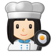 👩🏻‍🍳 Woman Cook: Light Skin Tone, Emoji by Samsung