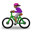🚴🏾‍♀️ Woman Biking: Medium-Dark Skin Tone, Emoji by Samsung