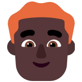 👨🏿‍🦰 Man: Dark Skin Tone, Red Hair, Emoji by Microsoft