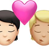 🧑🏻‍❤️‍💋‍🧑🏼 Kiss: Person, Person, Light Skin Tone, Medium-Light Skin Tone, Emoji by Apple