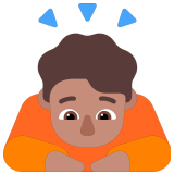 🙇🏽 Person Bowing: Medium Skin Tone, Emoji by Microsoft