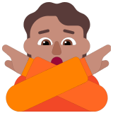 🙅🏽 Personne Faisant Un Geste D’interdiction : Peau Légèrement Mate Emoji par Microsoft