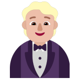 🤵🏼 Person in Tuxedo: Medium-Light Skin Tone, Emoji by Microsoft