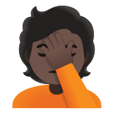 🤦🏿 Sich An Den Kopf Fassende Person: Dunkle Hautfarbe Emoji von Google