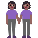 👭🏾 Women Holding Hands: Medium-Dark Skin Tone, Emoji by Microsoft