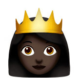 👸🏿 Princess: Dark Skin Tone, Emoji by Apple
