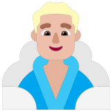 🧖🏼‍♂️ Man in Steamy Room: Medium-Light Skin Tone, Emoji by Microsoft