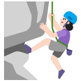 🧗🏻‍♀️ Woman Climbing: Light Skin Tone, Emoji by Microsoft