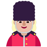 💂🏼‍♀️ Woman Guard: Medium-Light Skin Tone, Emoji by Microsoft