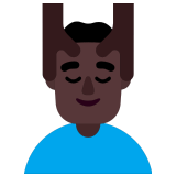 💆🏿‍♂️ Man Getting Massage: Dark Skin Tone, Emoji by Microsoft