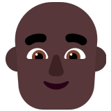 👨🏿‍🦲 Mann: Dunkle Hautfarbe, Glatze Emoji von Microsoft